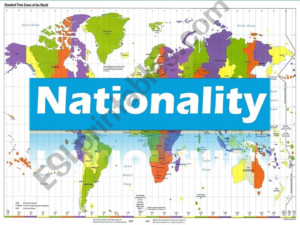 Countries and Nationalities powerpoint