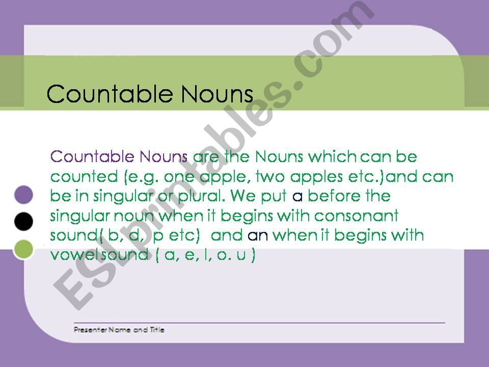 Countable and Uncountable powerpoint
