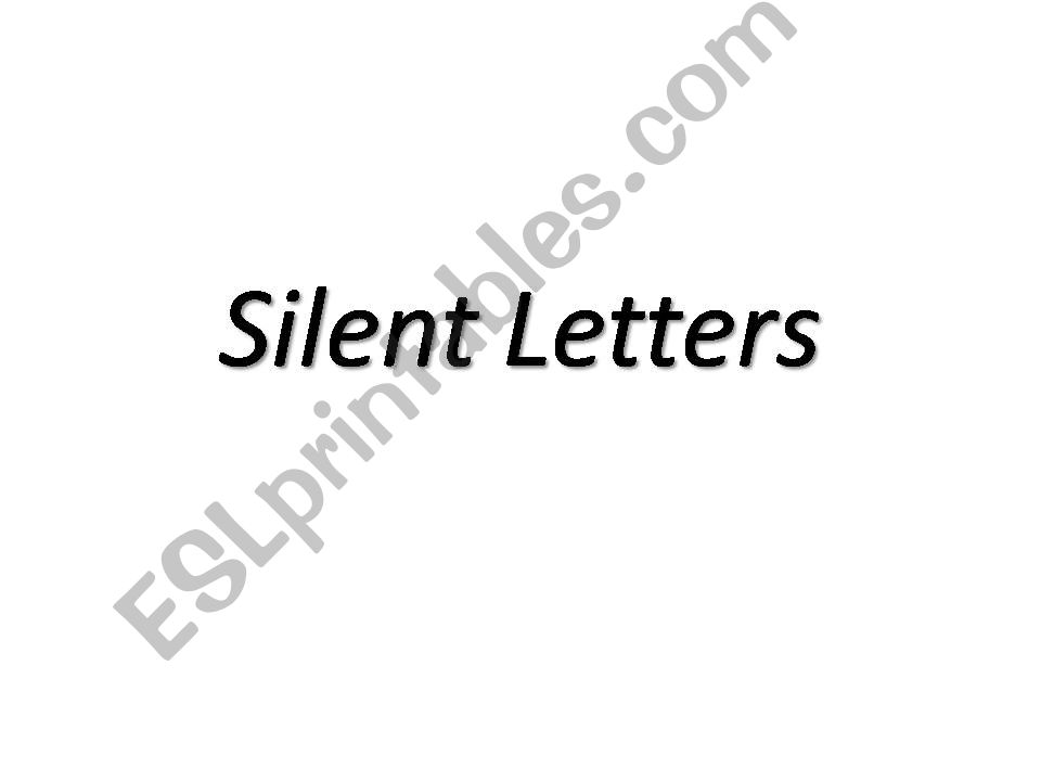 Silent Letters powerpoint