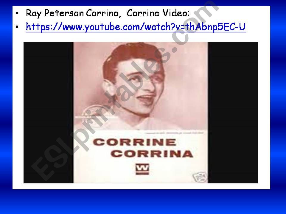 Song PPT: Corrina, Corrina powerpoint