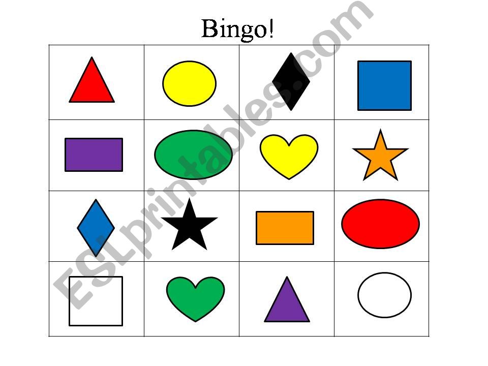 Shapes and Colors Bingo powerpoint