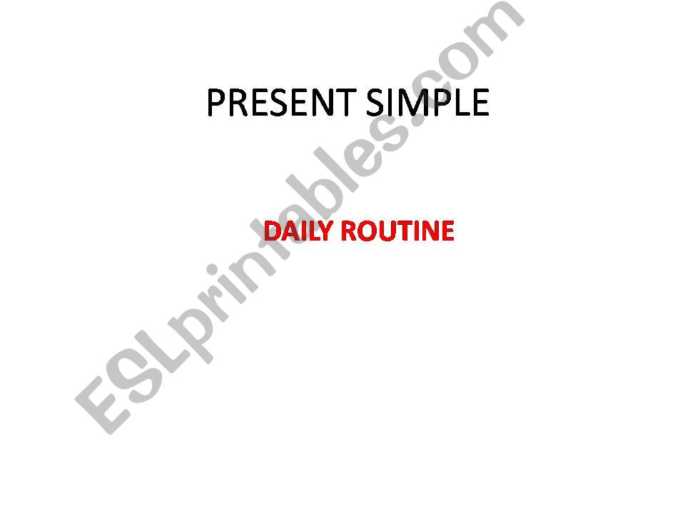 Present Simple and daily routines