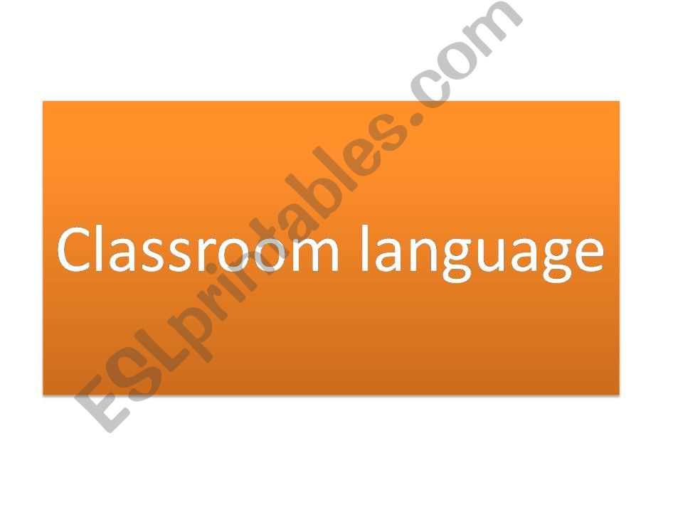 classroom language powerpoint