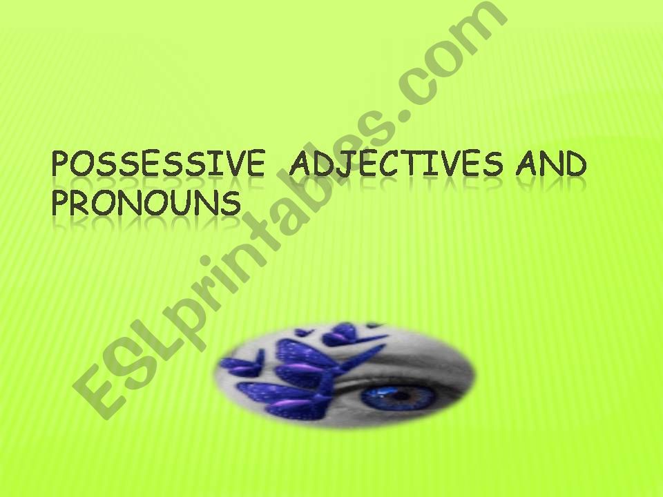 POSSESSIVE PRONOUM AND ADJECTIVES