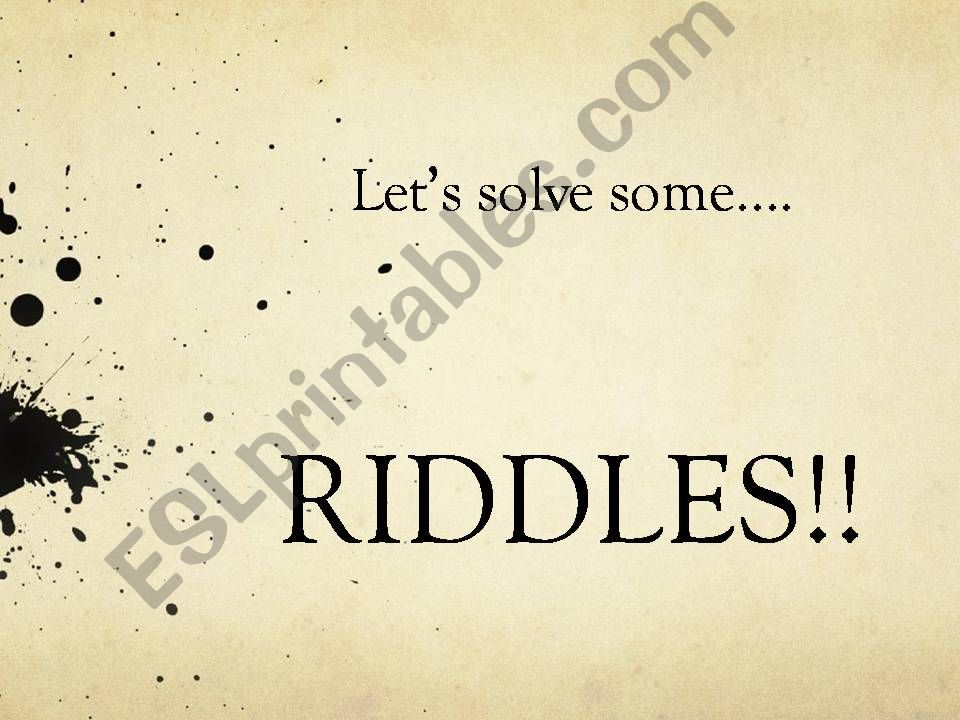 Riddles powerpoint