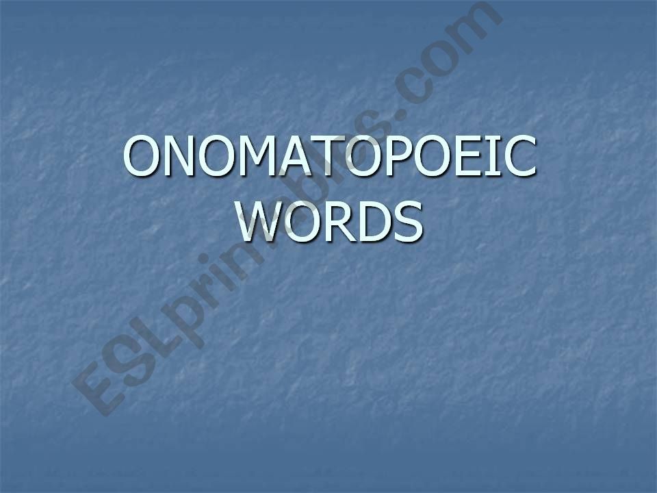 onomatopoeic words powerpoint