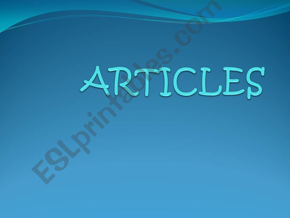 ARTICLES powerpoint