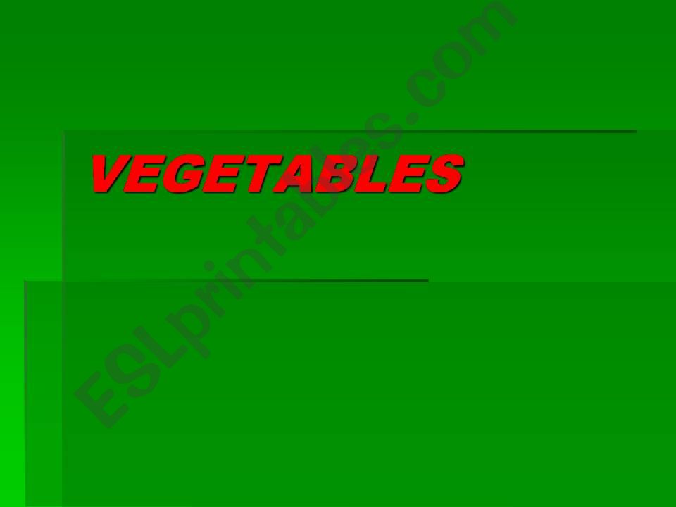 Vegetables powerpoint