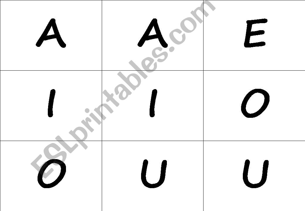 Animals and vowels cards powerpoint