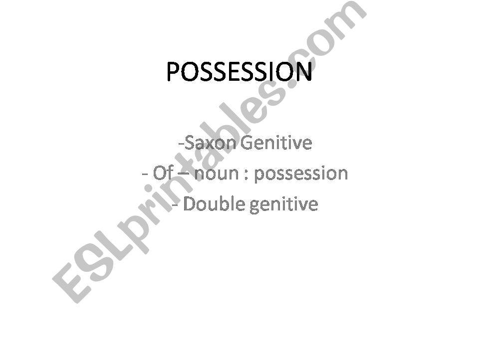 Genitive Saxon and Possession powerpoint