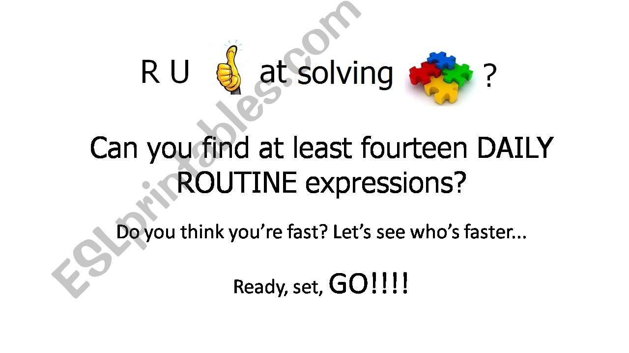 Daily routine expressions powerpoint