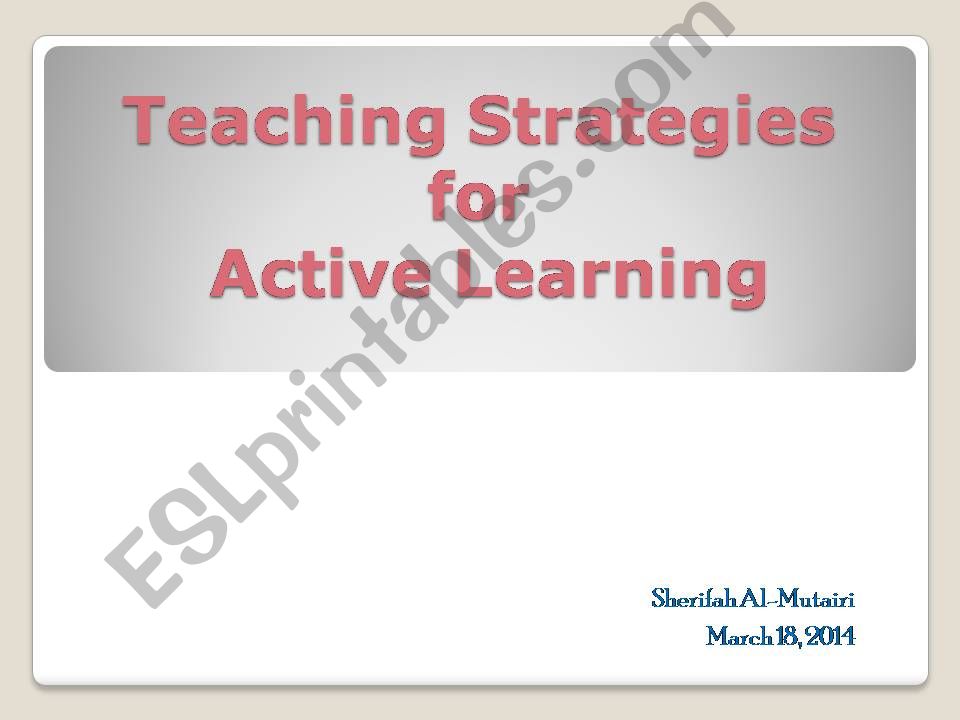 active learning strategies powerpoint