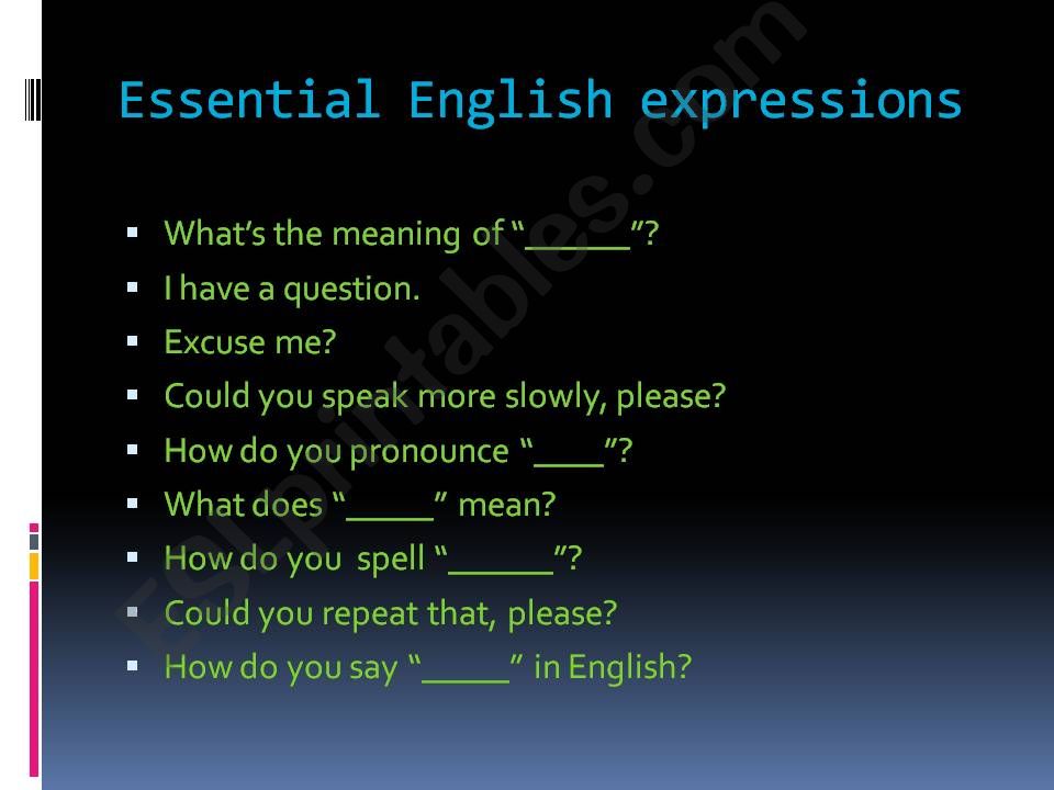 Survival expressions powerpoint