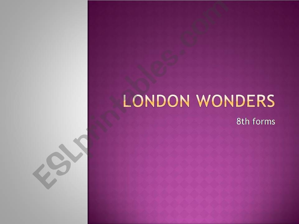 London Wonders powerpoint