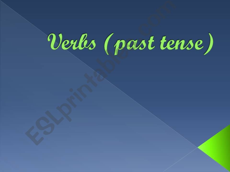 verbs (past tense) powerpoint