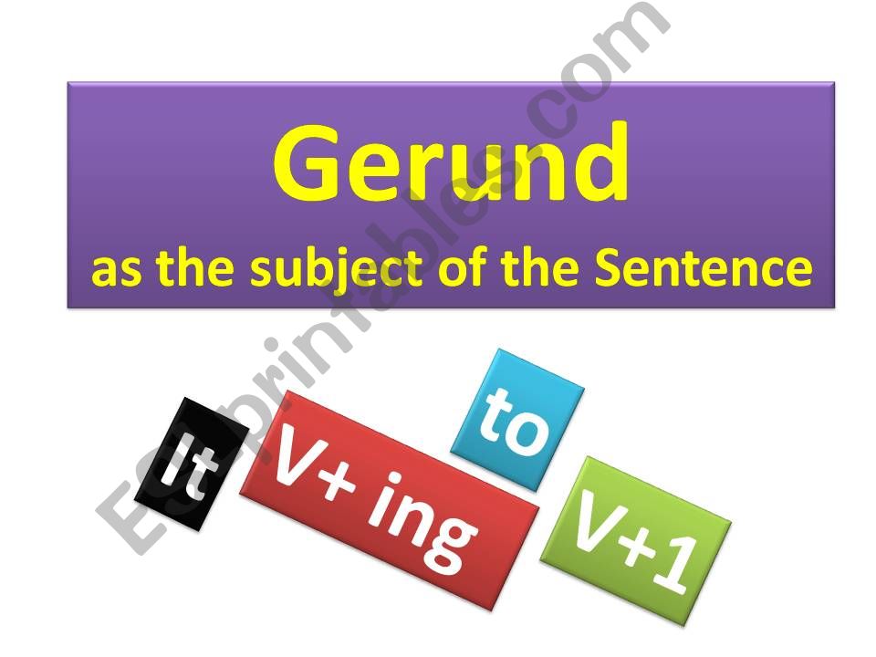 Gerund as Subject  powerpoint