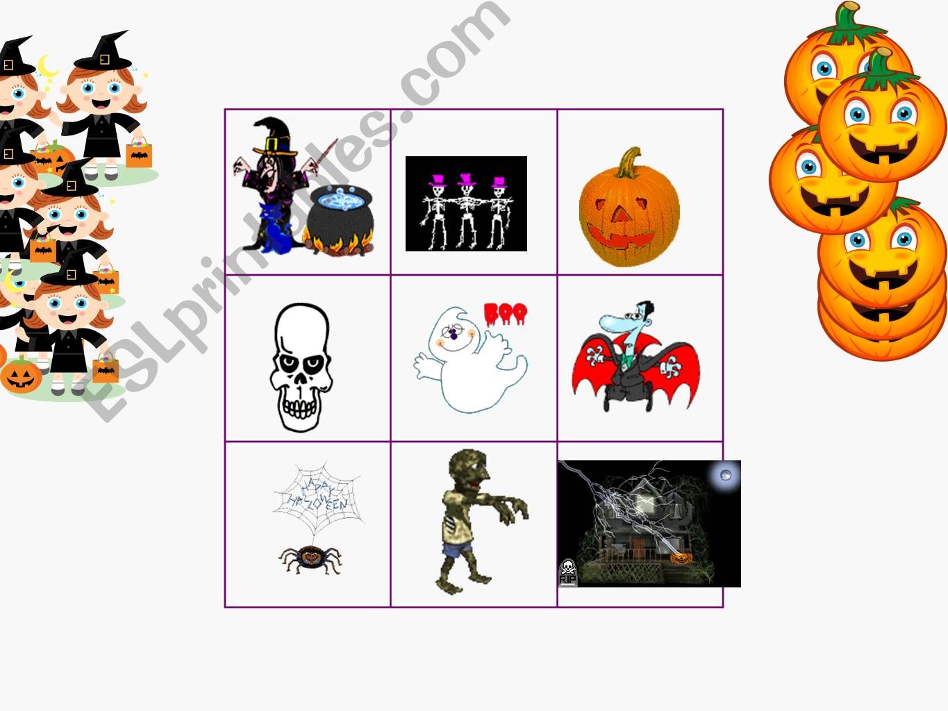Halloween noughts and crosses game