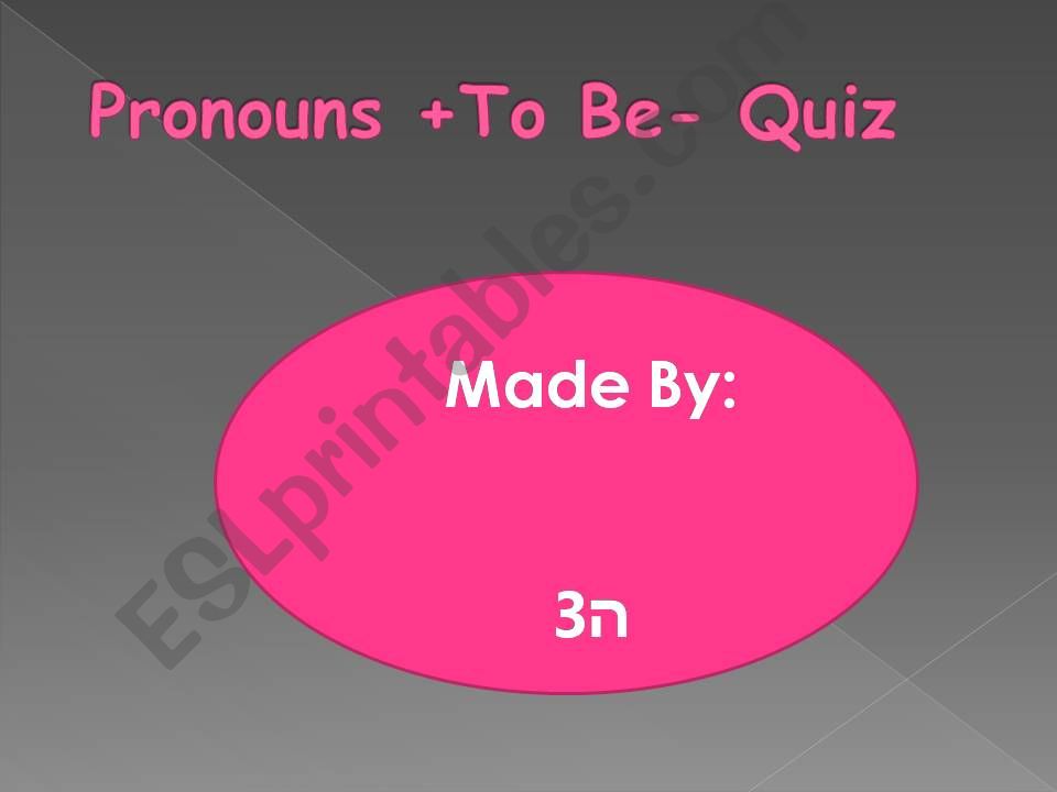 pronouns + to be powerpoint