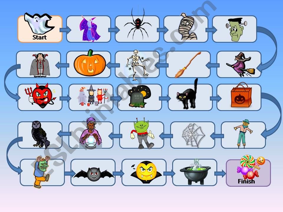 Halloween boardgame - Play on-screen or print