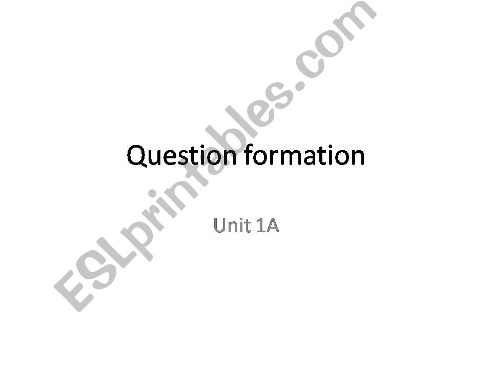 Question formation upper-intermediate Part 1