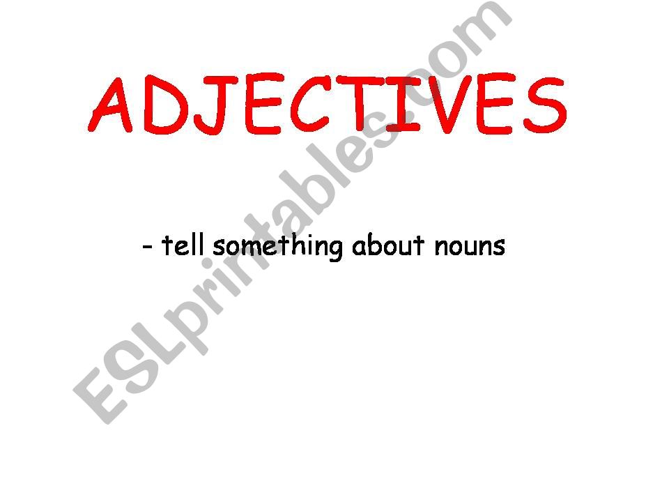 Adjectives - describing words powerpoint