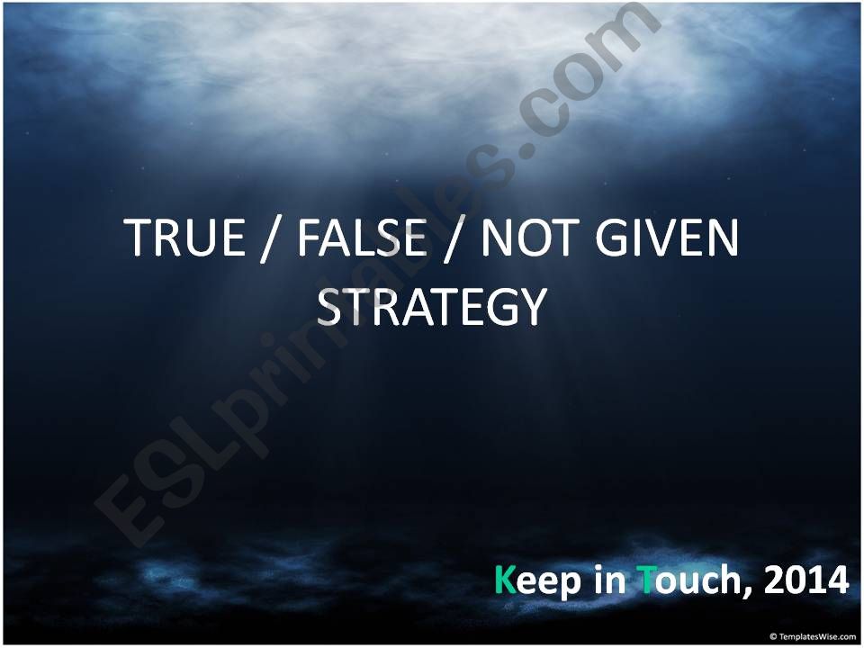 true / false / not given strategy