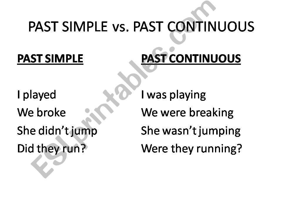 past simple vs. past continuous
