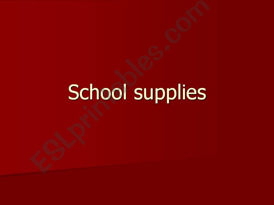 School supplies powerpoint
