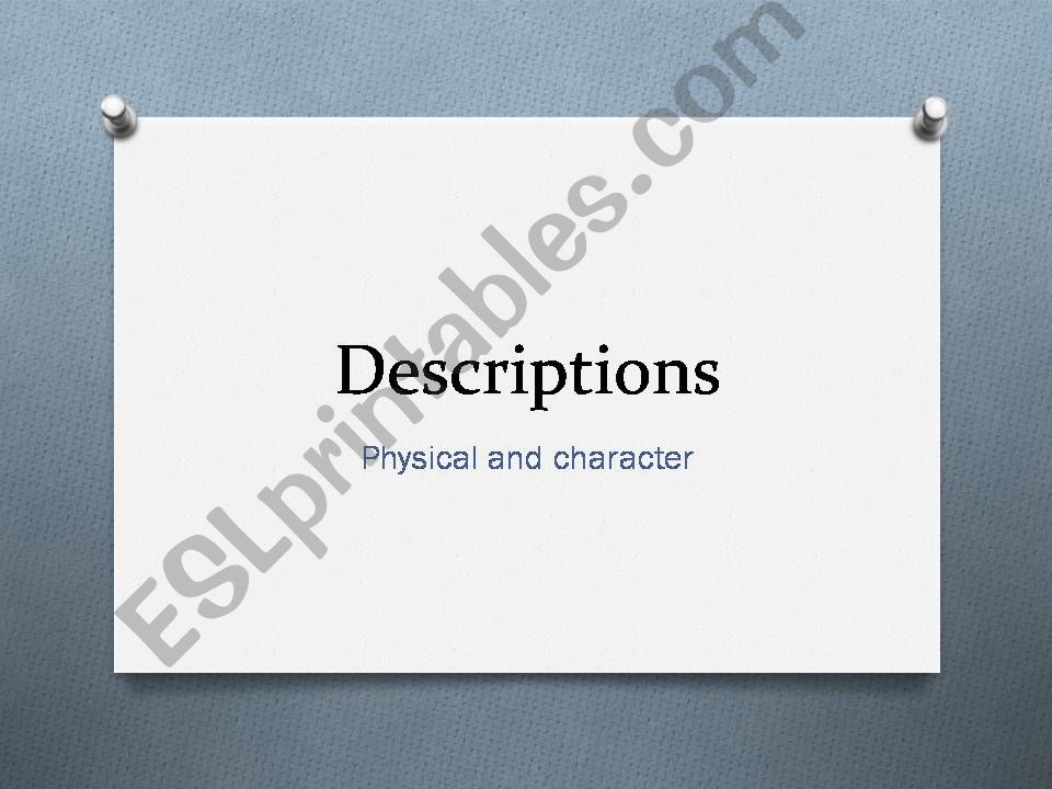 Descriptions powerpoint