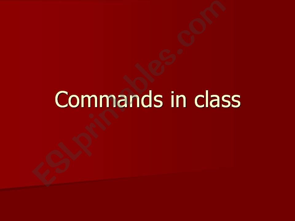 School-Commands in the classroom