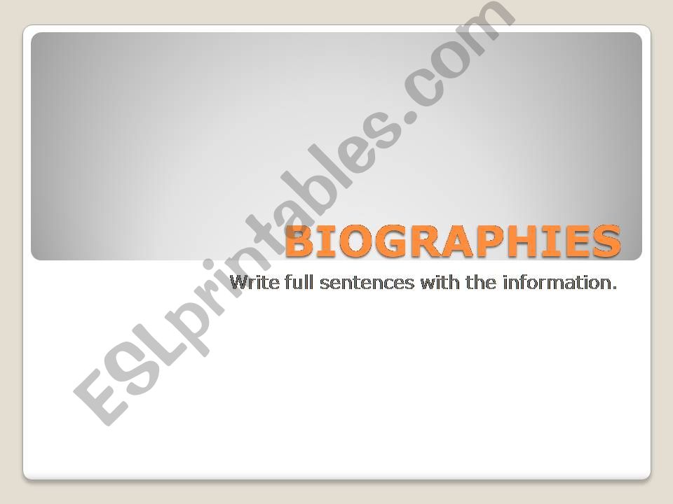 Biographies powerpoint