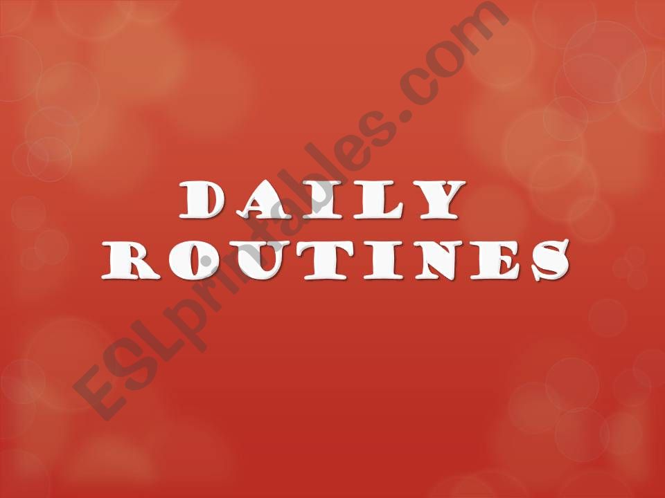 Daily Routines powerpoint