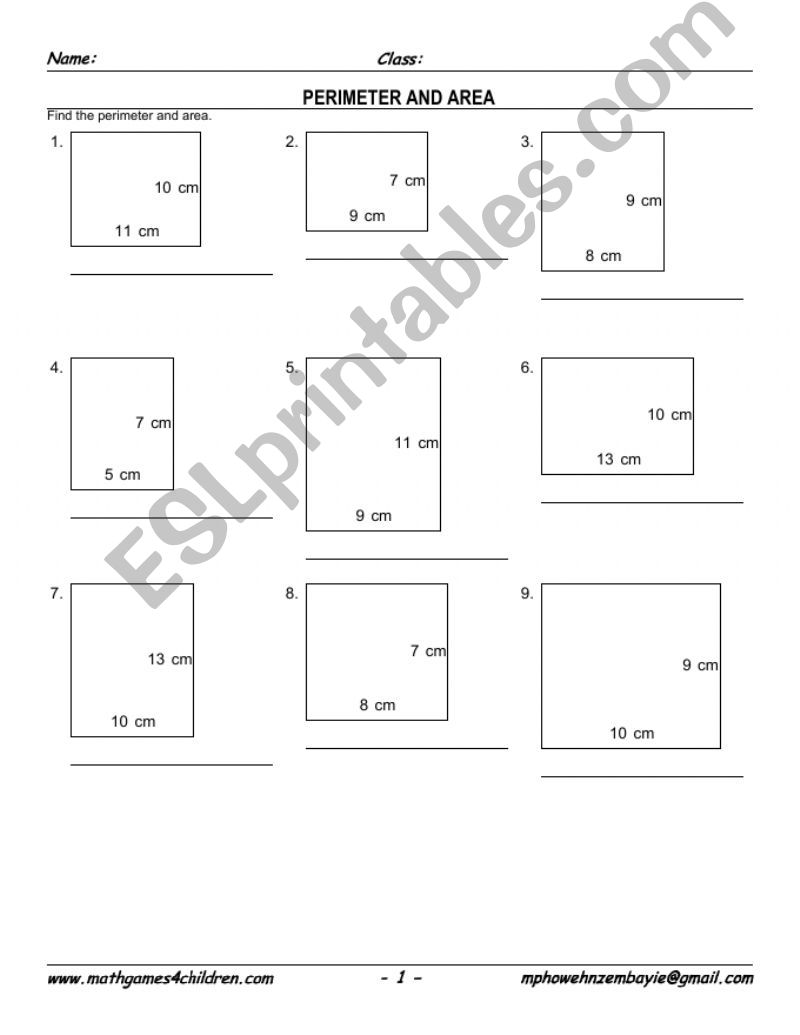 SHARPENING PENCILS AND AREA AND PERIMETER 