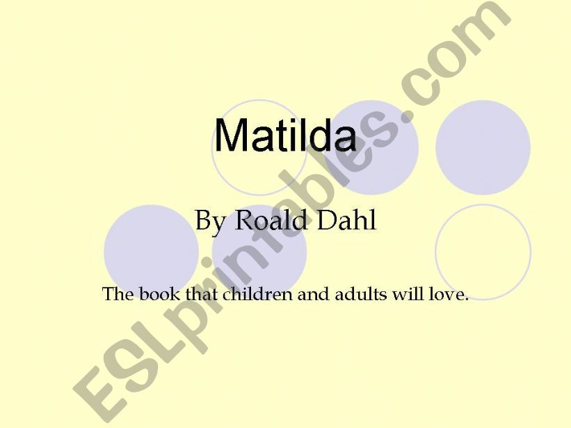 Matilda/ Book Synopsis powerpoint