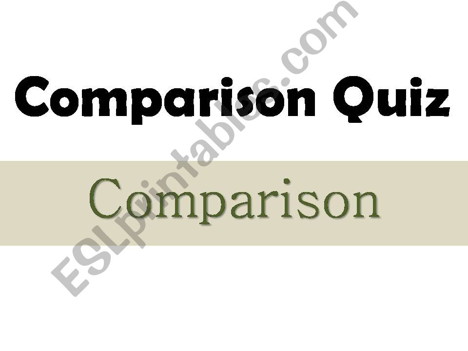 comparative sentence Quiz powerpoint