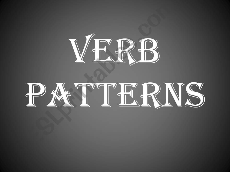Verb Patters powerpoint