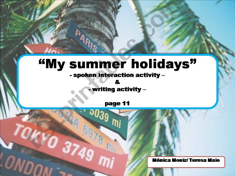 Spoken Interaction - Summer Holidays