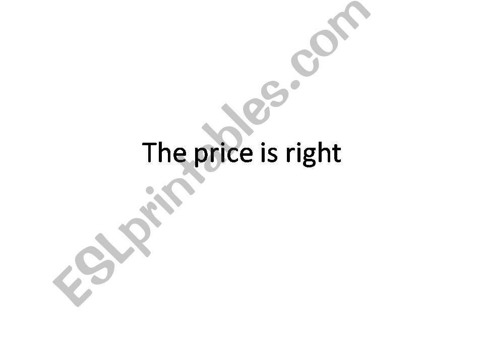 price is right numbers exercise