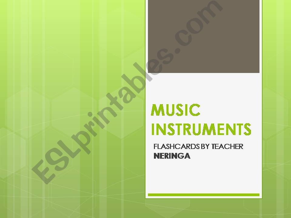Music instruments (with animation) flashcards/game