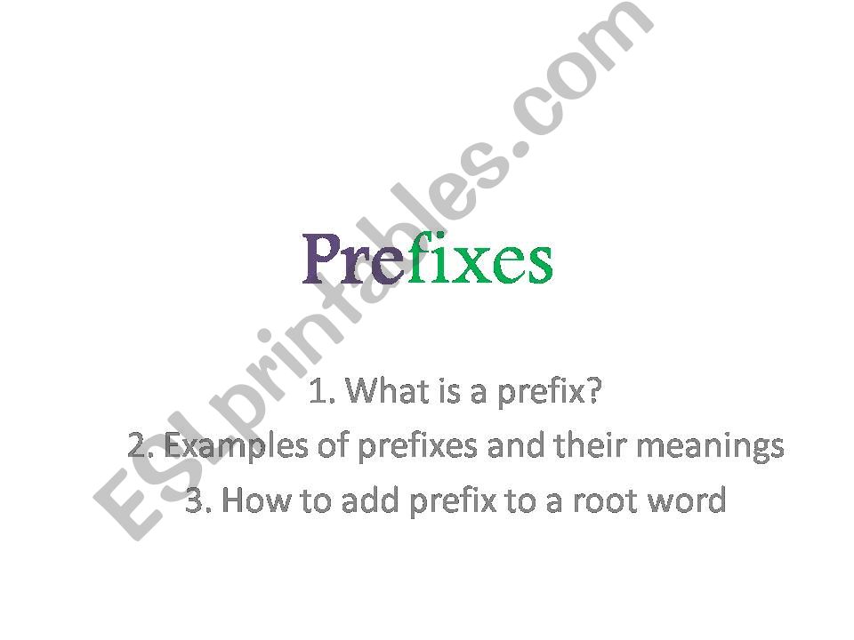 Suffixes and Prefixes powerpoint
