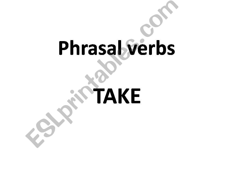 phrasal verbs TAKE powerpoint