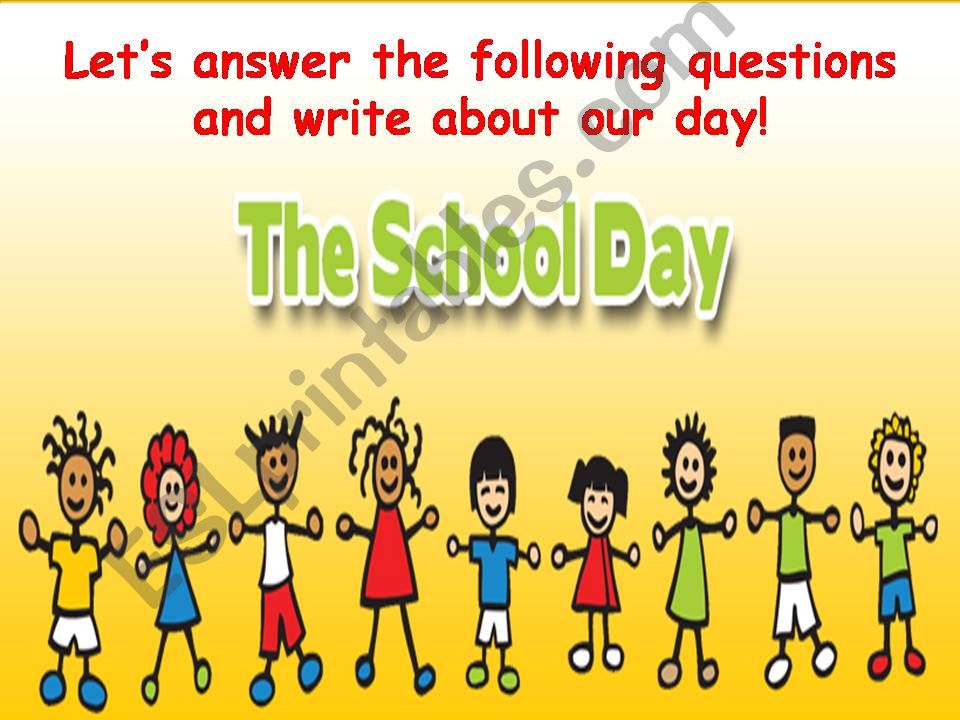 Guided writing PPT about daily routines
