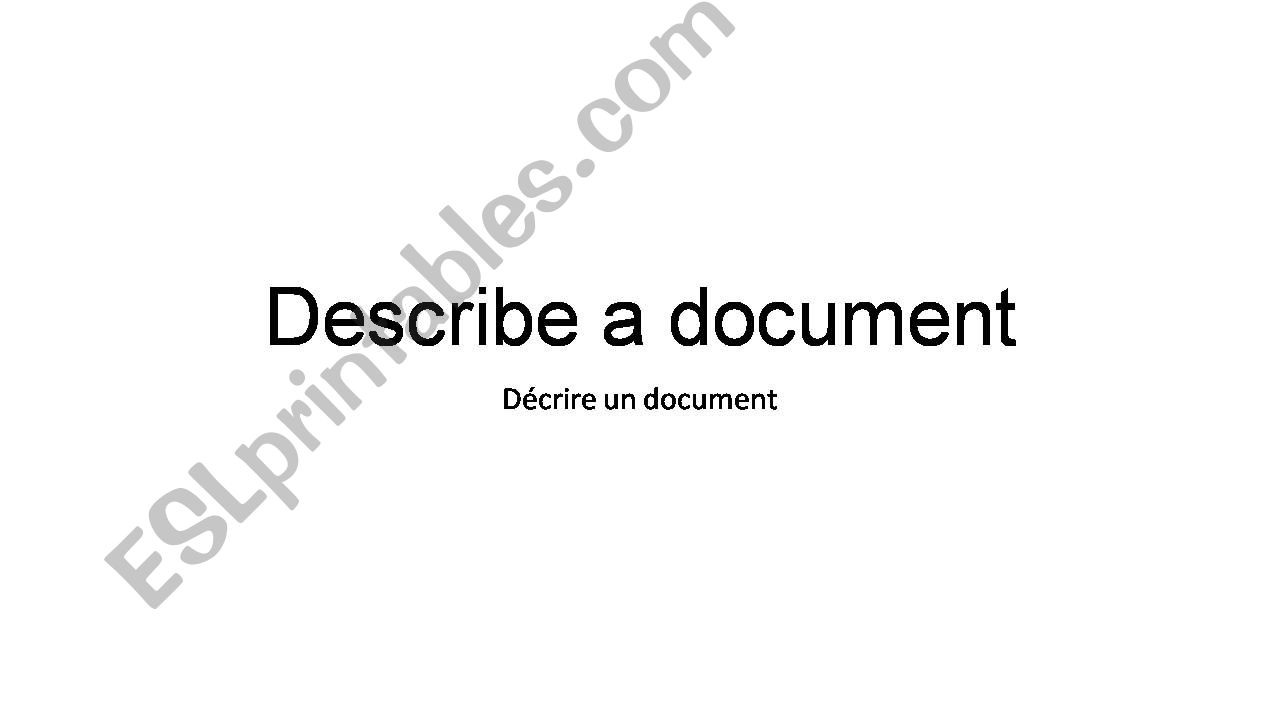 Describe a document powerpoint