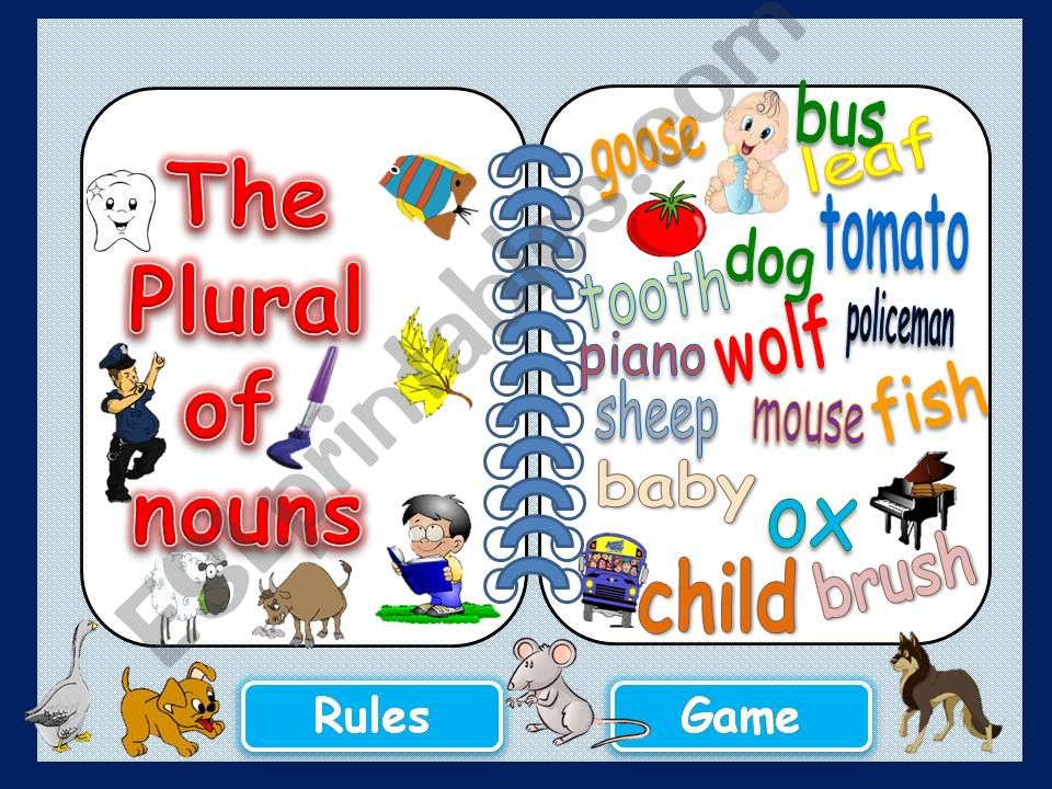 PLURAL NOUNS - Rules & Game powerpoint