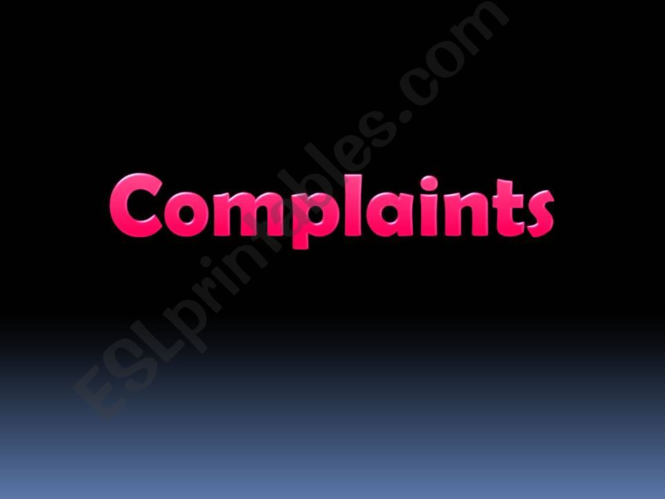 Complaints powerpoint