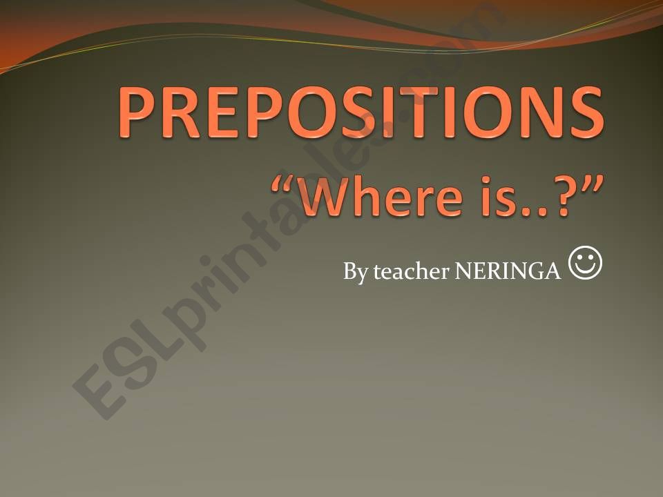 Prepositions of place  powerpoint