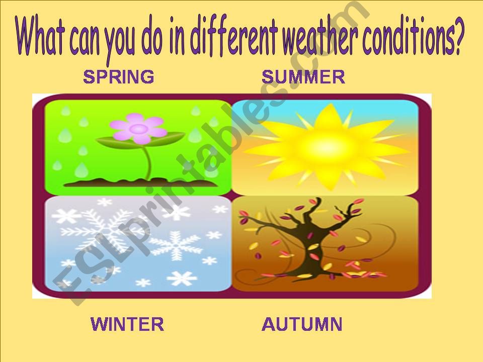 ESL English PowerPoints Seasons & seasonal activities