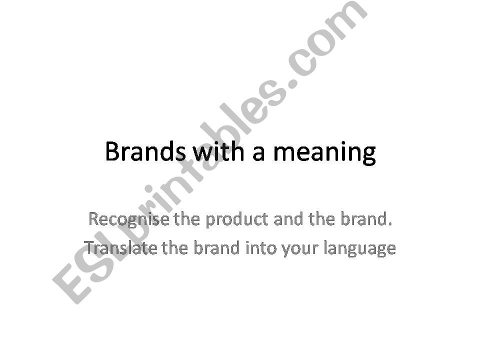 Brands with a meaning powerpoint
