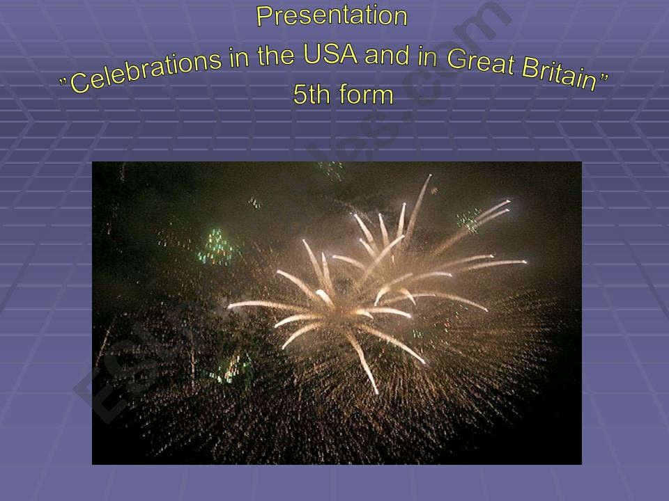 holidays in UK and USA powerpoint
