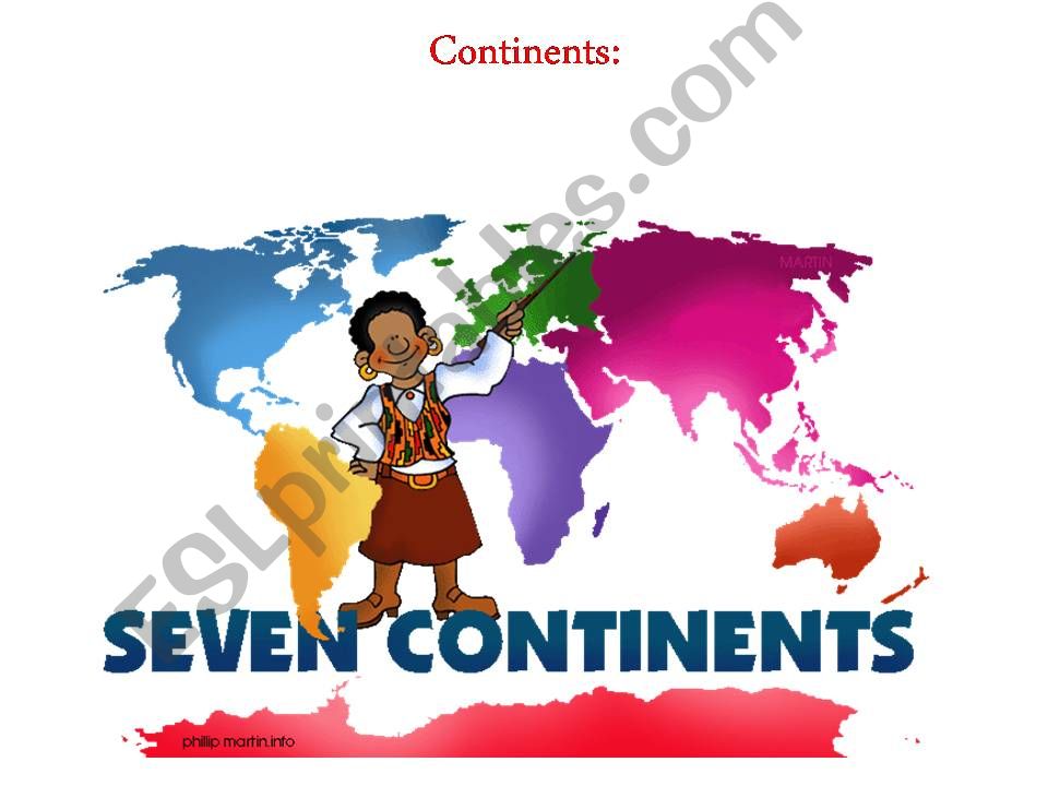 CONTINENTS - FLASHCARDS powerpoint